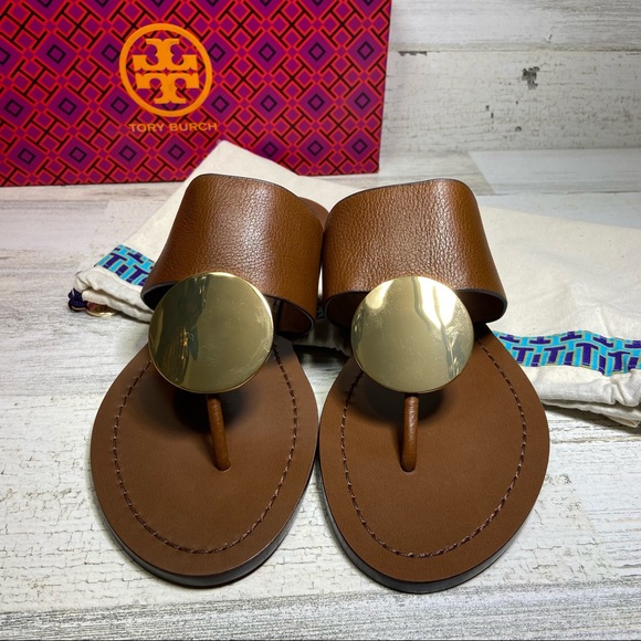 NEW Tory Burch Patos Disk Brown Sandals - Picture 5 of 8